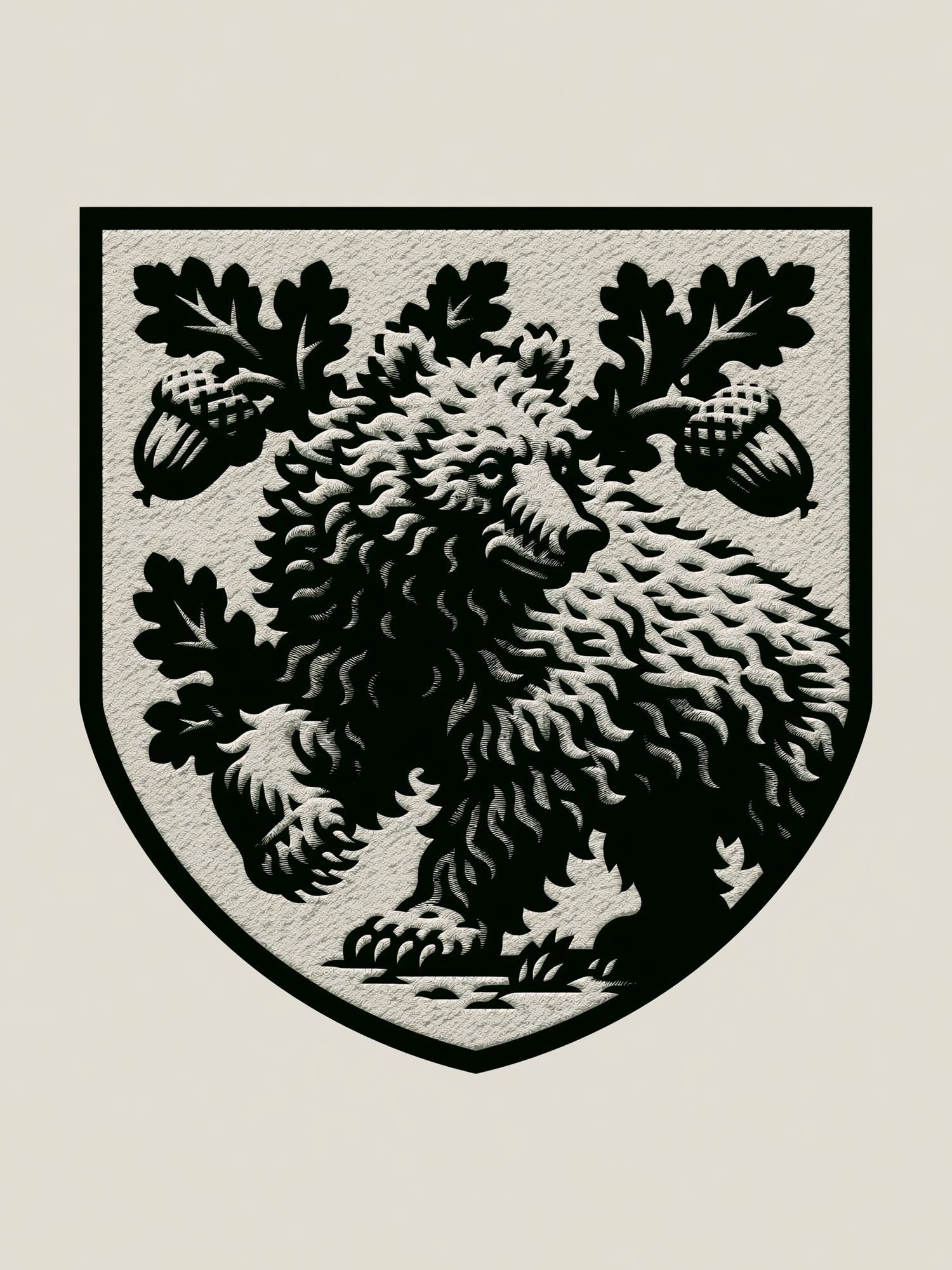 Heraldic Lion Crest Print. poster — vintage art