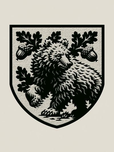 Heraldic Lion Crest Print.