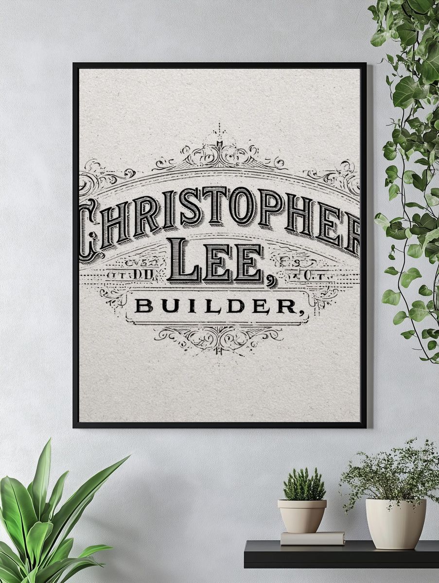 Christopher Lee Builder Vintage Print. — room view 4