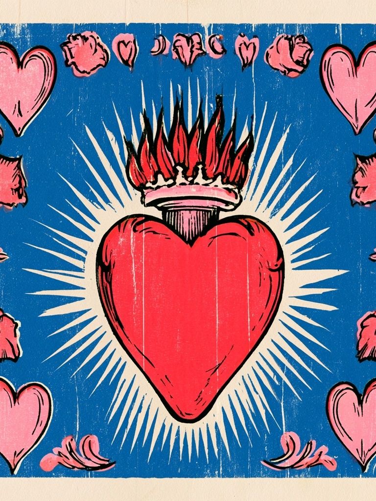 Sacred Heart Vintage Poster. poster detail