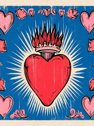 Sacred Heart Vintage Poster.