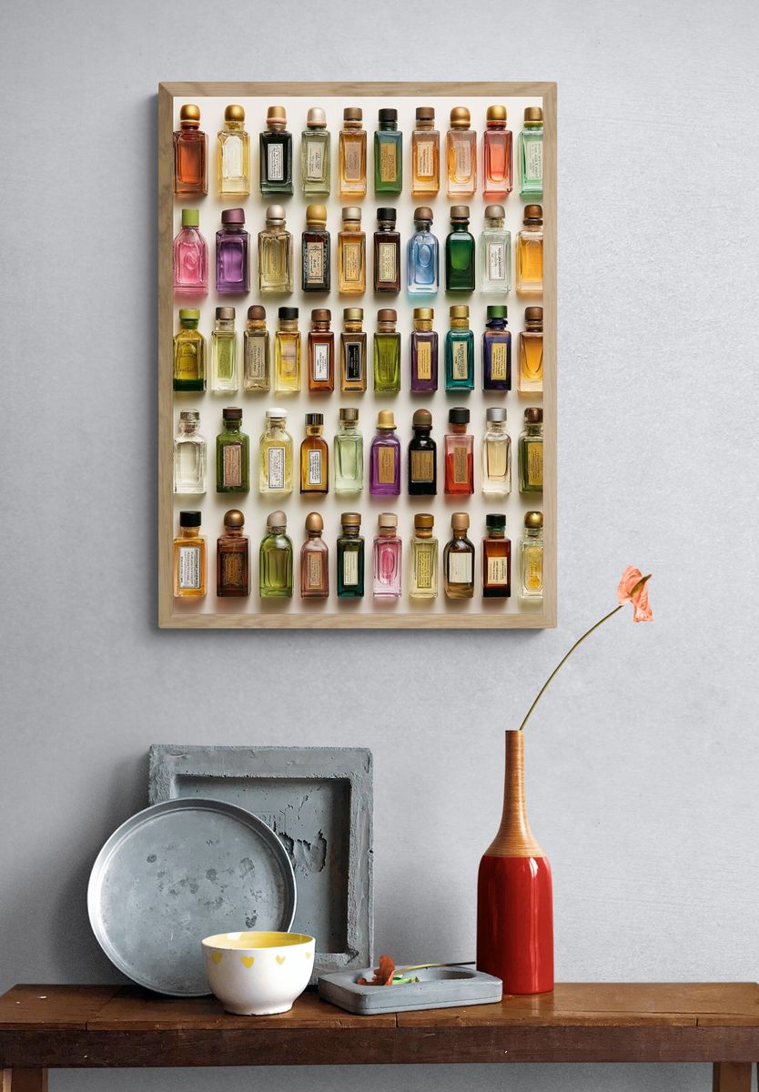 Vintage Perfume Bottles Poster. — room view 3