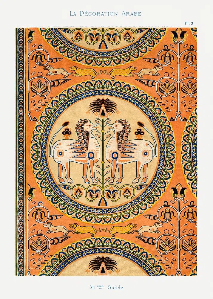 Vintage arabesque decoration, plate no. poster detail