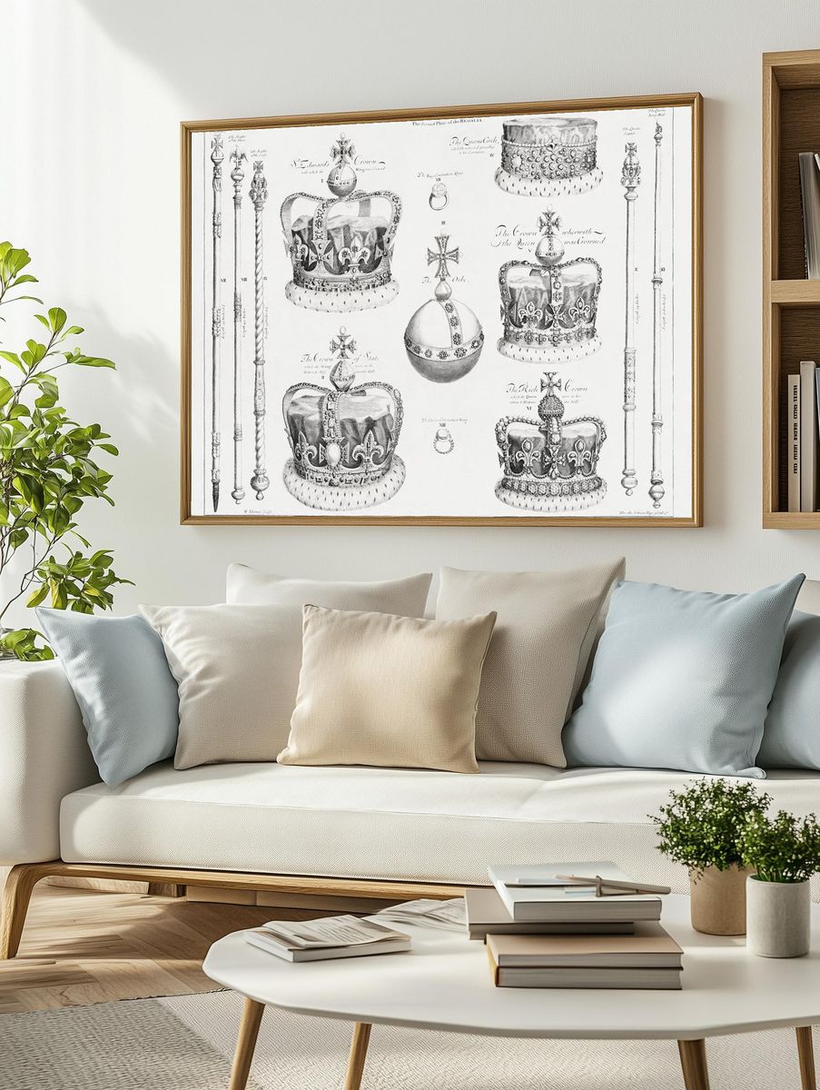 Crown Jewels Engraving Print. — room view 2