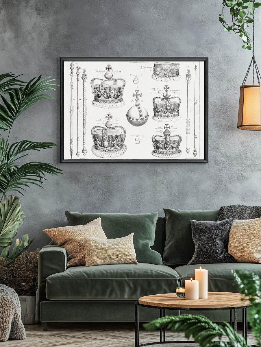 Crown Jewels Engraving Print. — room view 4