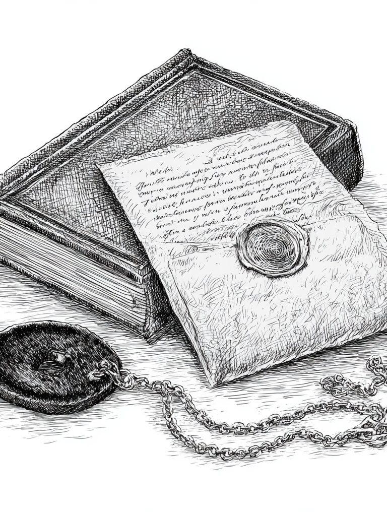Vintage Letter and Book Print. poster — vintage art
