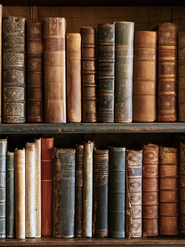 Antique Bookshelf Still Life Poster. poster — vintage art