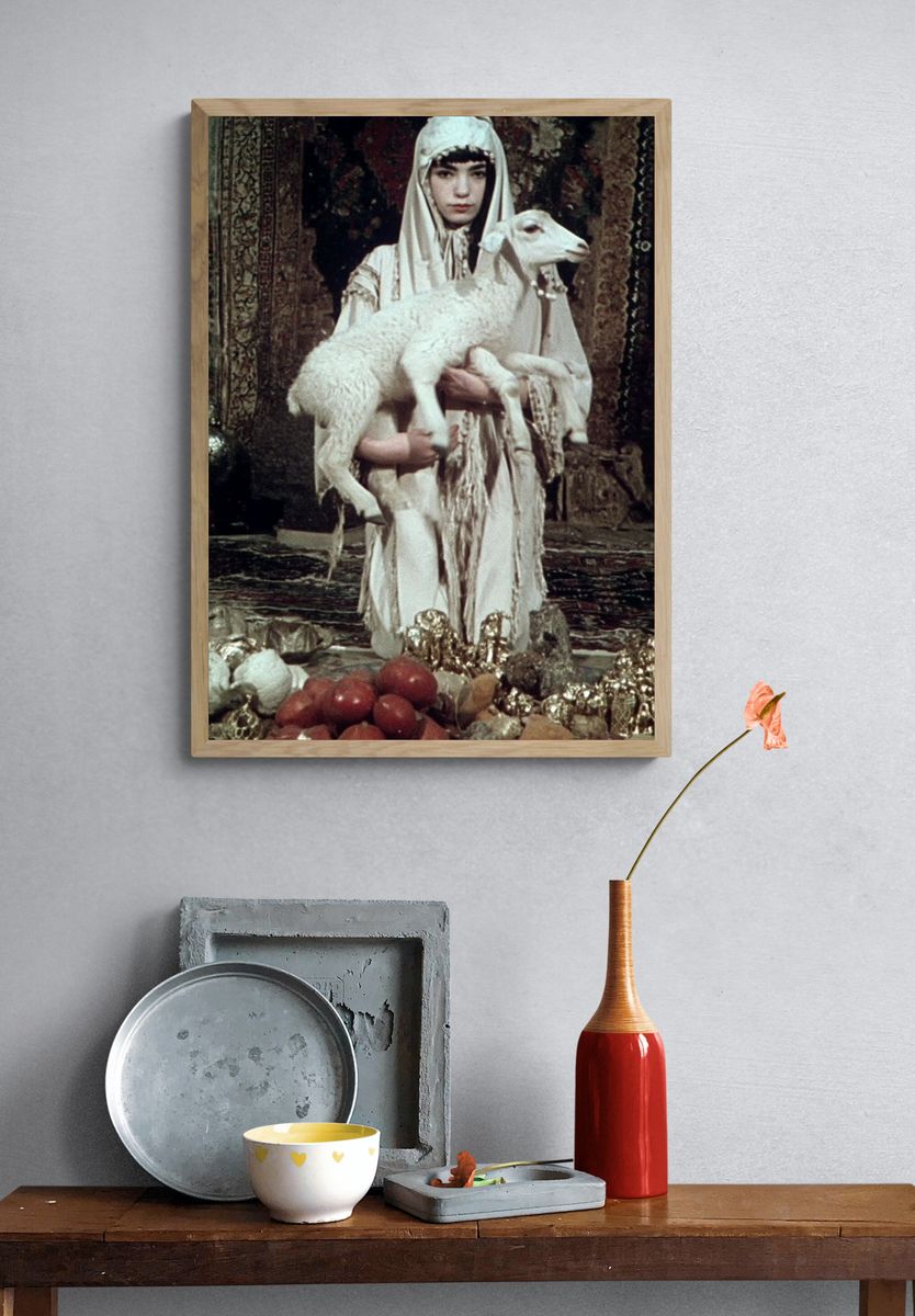 Ceremonial Figure with Lamb Vintage Print. — room view 3