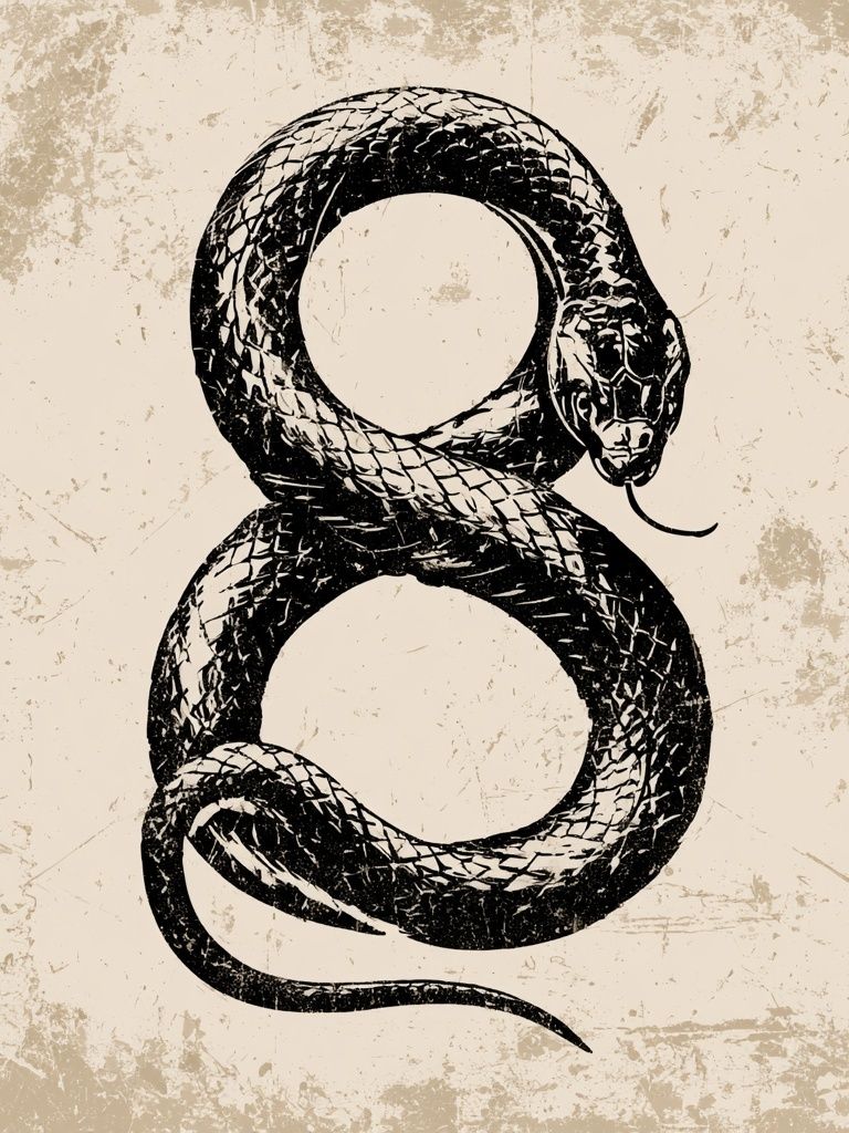 Coiled Snake Vintage Print. poster detail