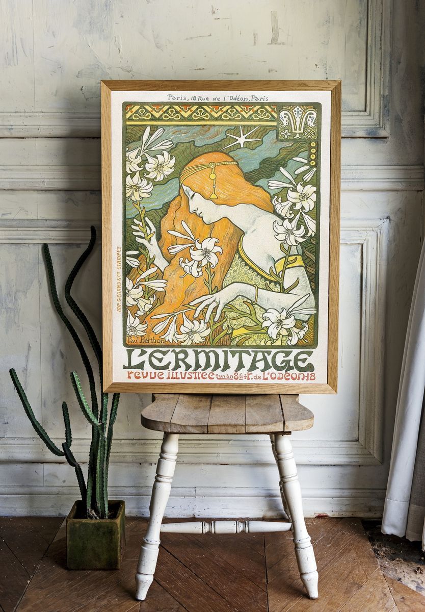 L'Ermitage (1897), vintage woman illustration. room preview