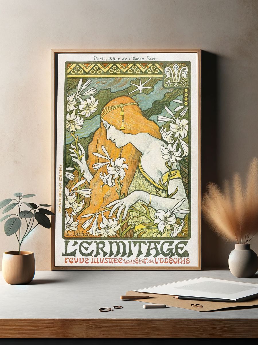 L'Ermitage (1897), vintage woman illustration. — room view 2