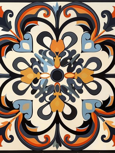 Ornate Floral Medallion — Vintage Print. poster