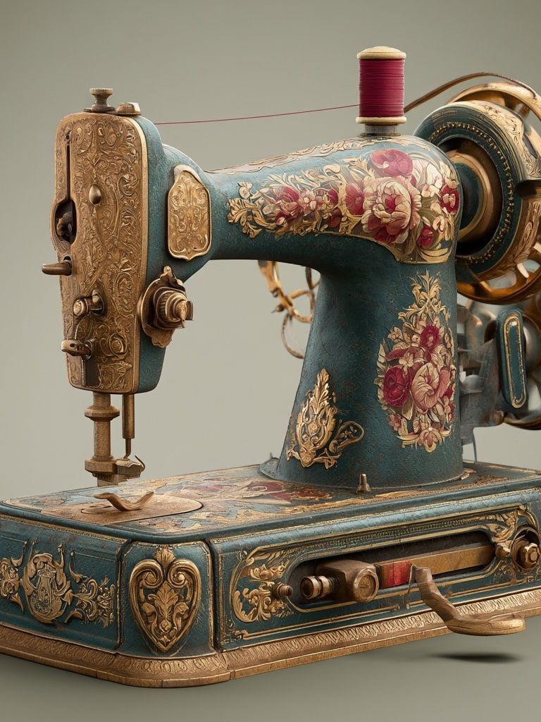 Ornate Vintage Sewing Machine Poster. poster — vintage art