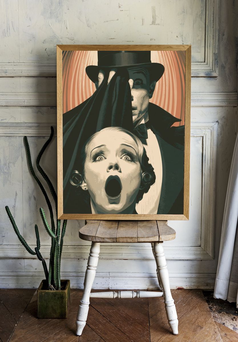 Vintage Horror Couple Poster. room preview