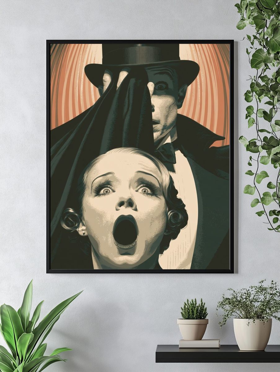 Vintage Horror Couple Poster. — room view 4