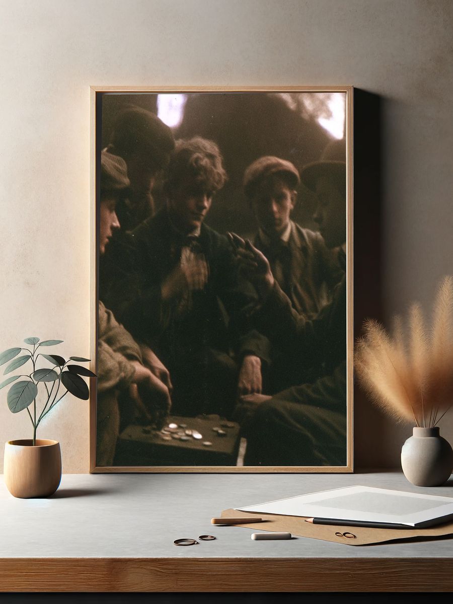 Vintage Card Players Poster. — room view 2