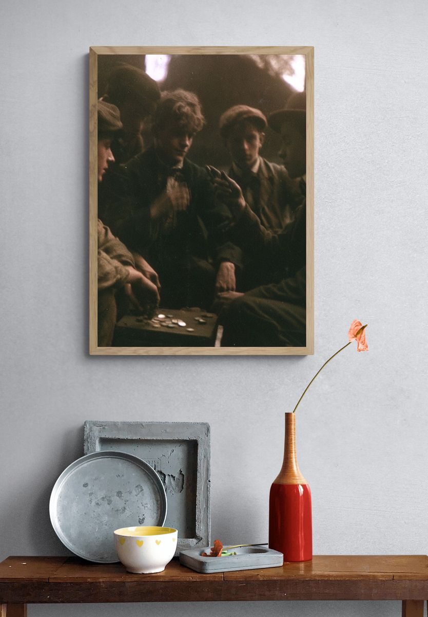 Vintage Card Players Poster. — room view 3