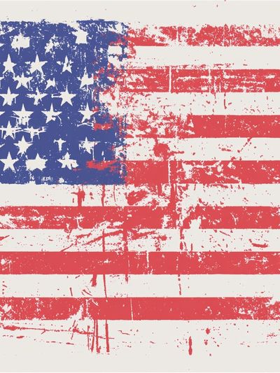 Distressed American Flag Vintage Print.