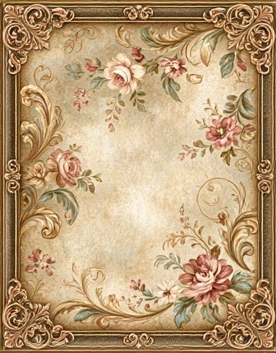 Ornate Floral Vintage Poster. poster