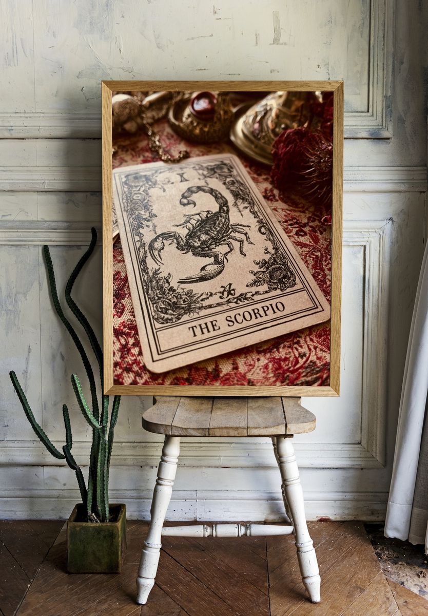 Scorpio Vintage Tarot Print. — room view 1
