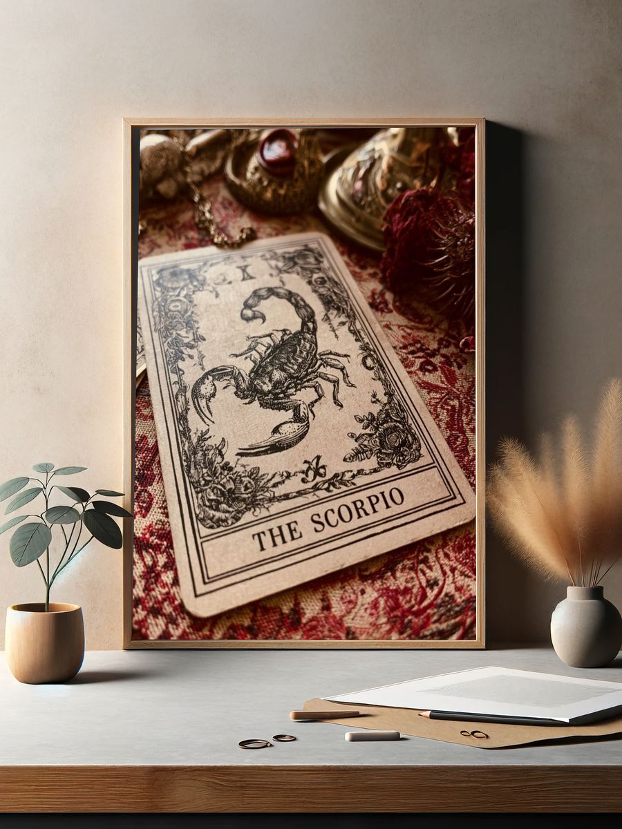 Scorpio Vintage Tarot Print. — room view 2