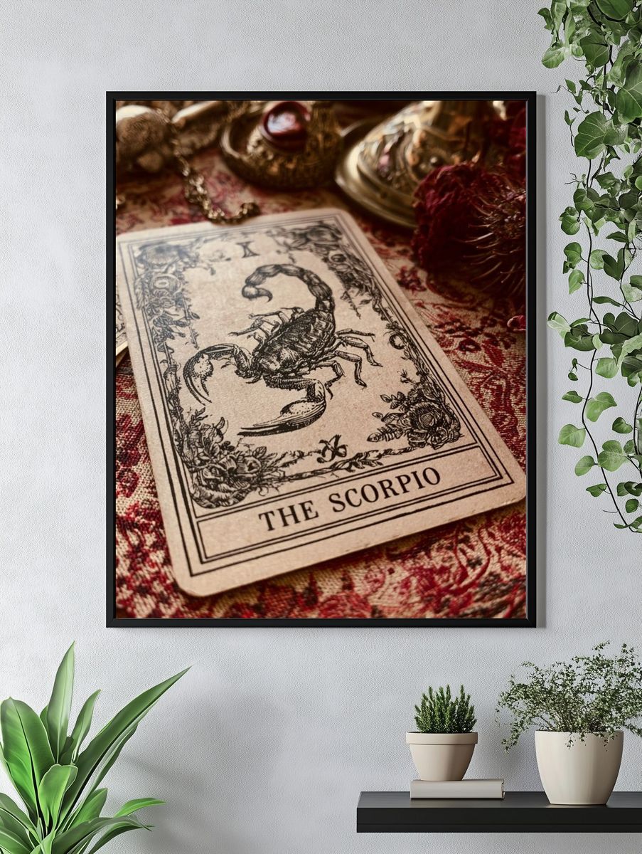Scorpio Vintage Tarot Print. — room view 4