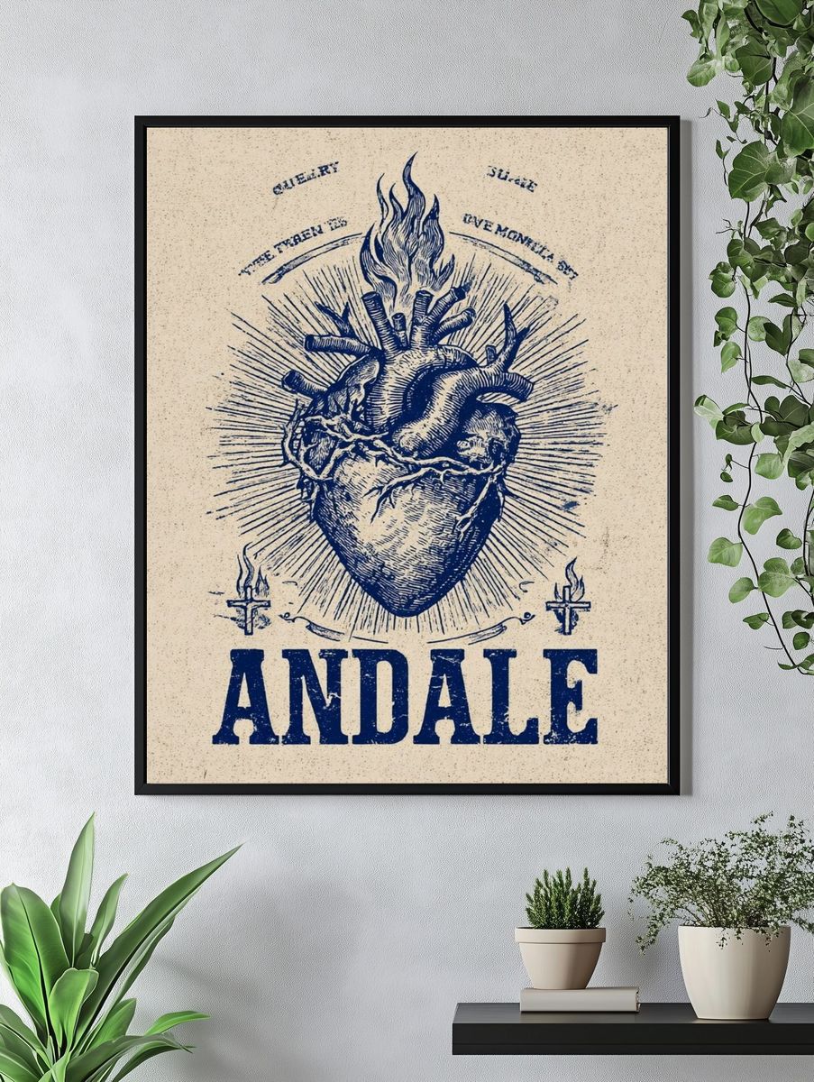 Anatomical Heart Vintage Print. — room view 4