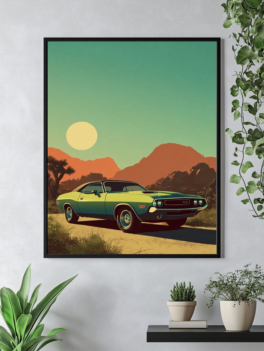 Desert Muscle Car Vintage Poster. — room view 4