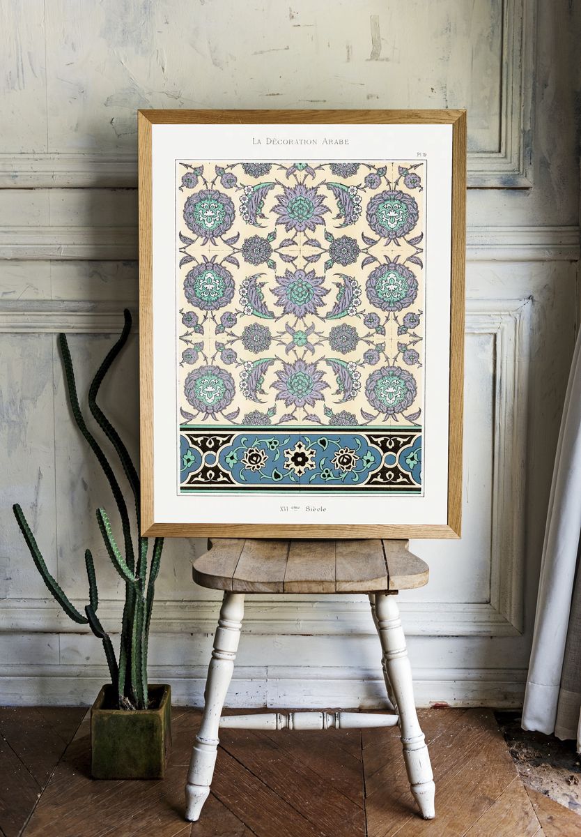 Arabic art pattern, Emile Prisses. room preview