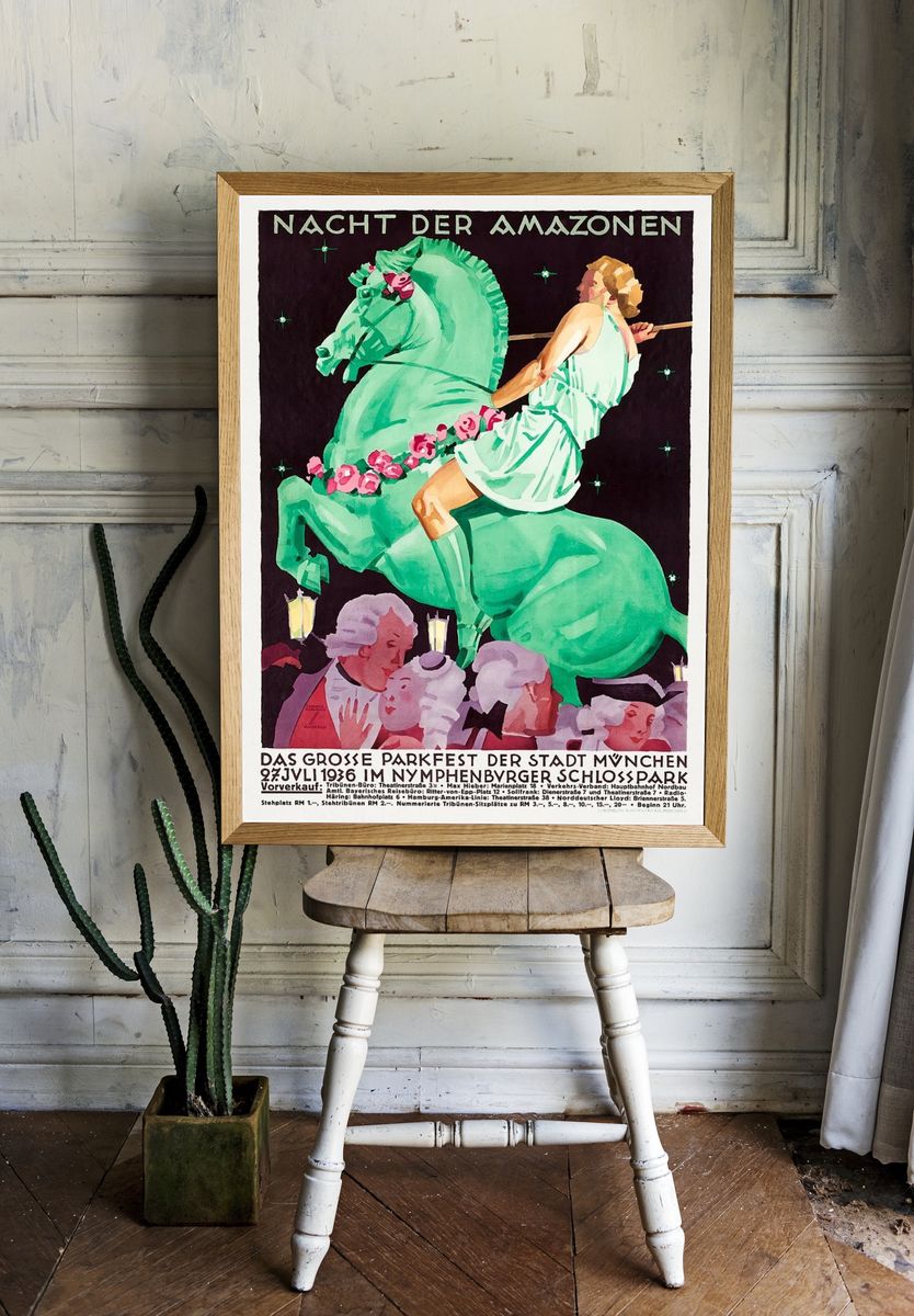 Nacht der Amazonen Vintage Poster. — room view 1
