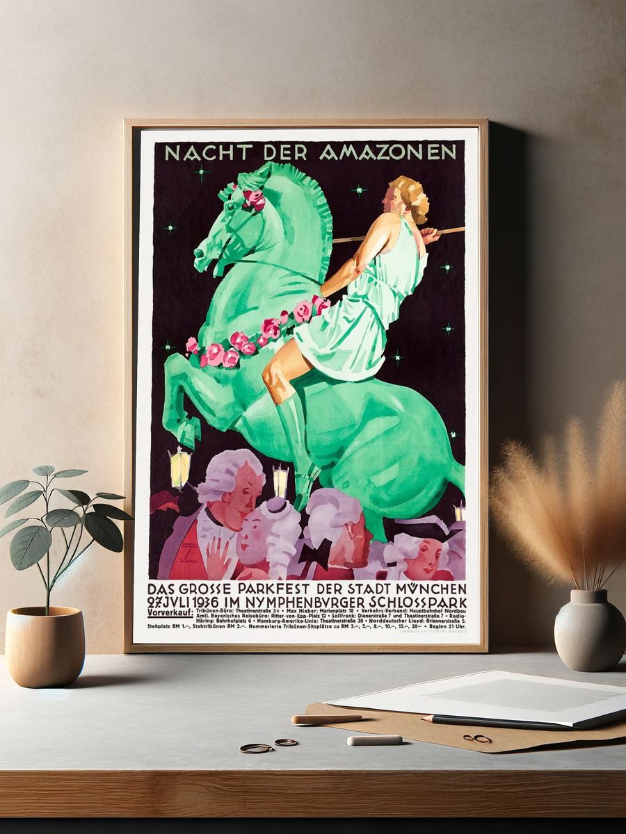 Nacht der Amazonen Vintage Poster. — room view 2