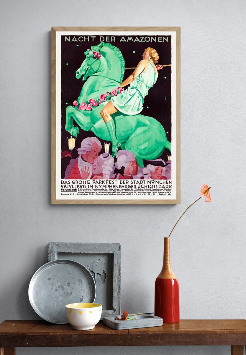 Nacht der Amazonen Vintage Poster. — room view 3