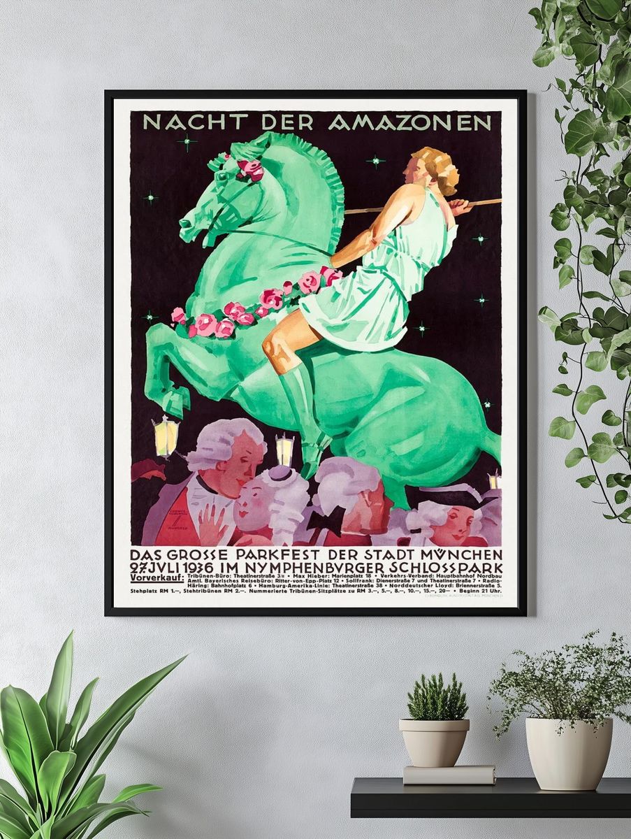 Nacht der Amazonen Vintage Poster. — room view 4