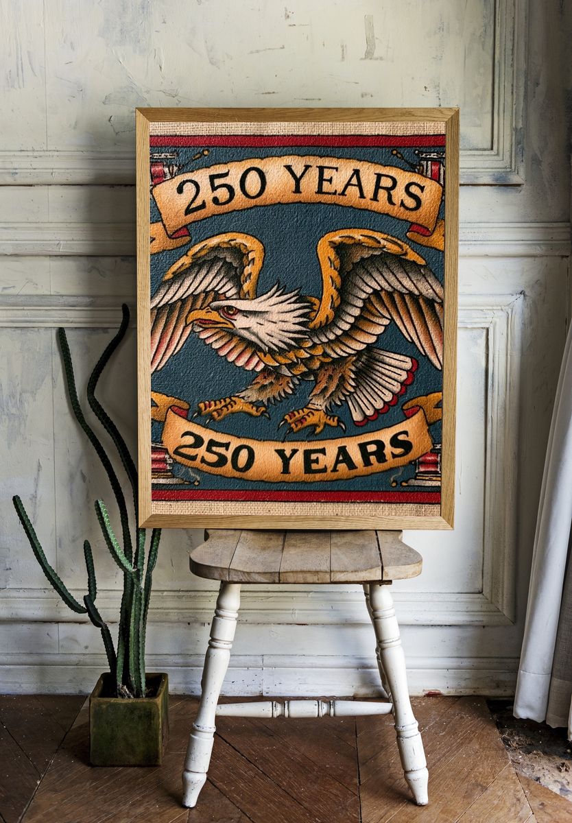 Heraldic Eagle 250 Years Vintage Poster. room preview