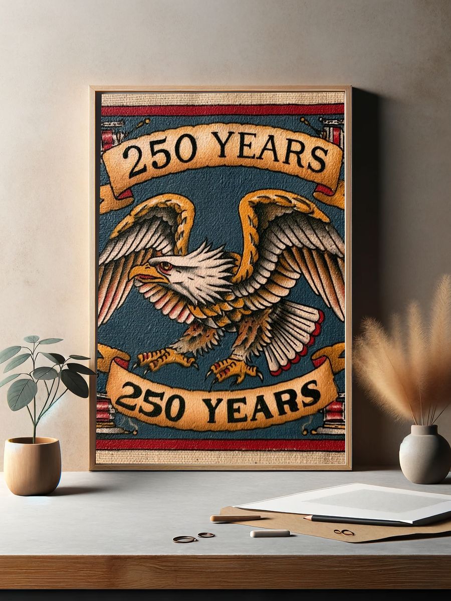 Heraldic Eagle 250 Years Vintage Poster. — room view 2