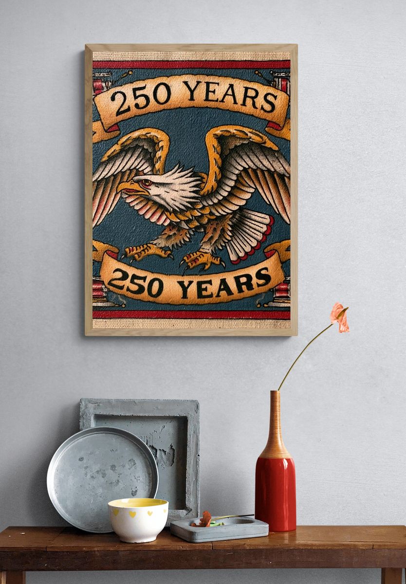 Heraldic Eagle 250 Years Vintage Poster. — room view 3