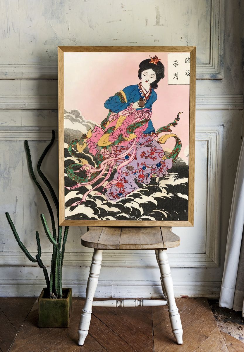 Japanese Geisha Vintage Print. — room view 1