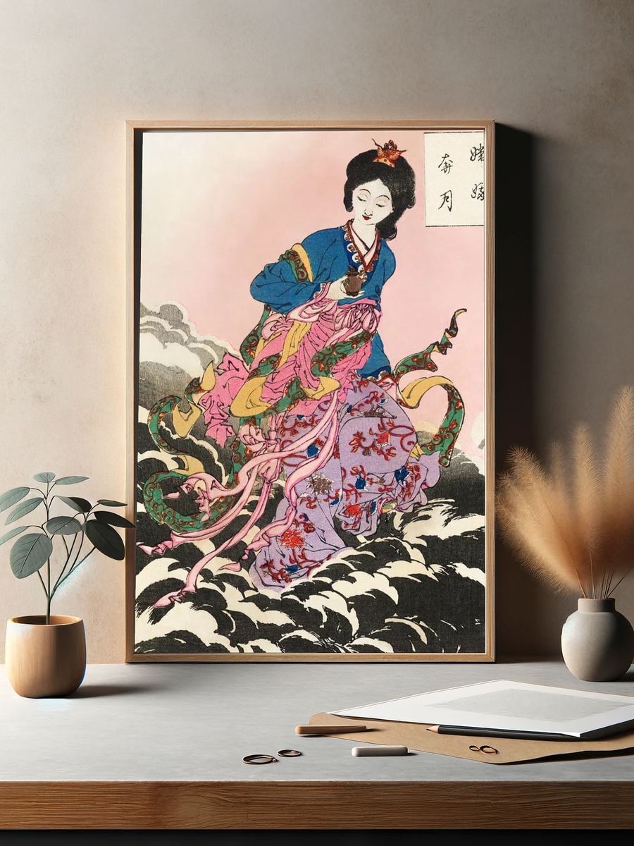Japanese Geisha Vintage Print. — room view 2