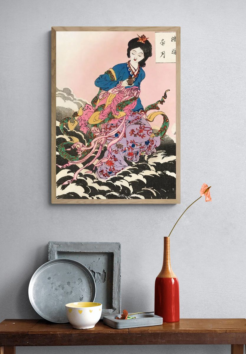 Japanese Geisha Vintage Print. — room view 3