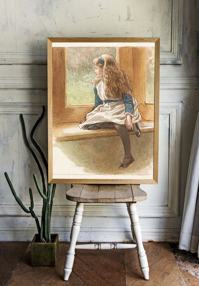 Girl by the Window — Vintage Print. — room view 1