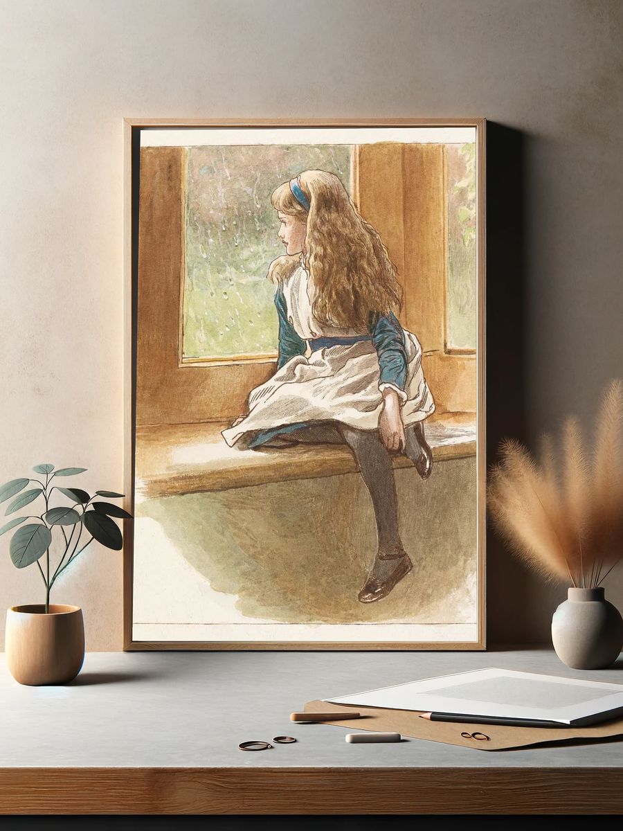 Girl by the Window — Vintage Print. — room view 2
