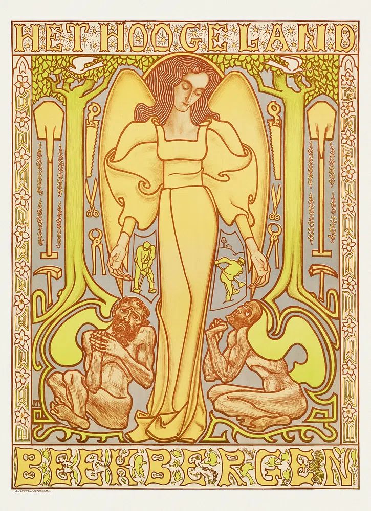 Hoogeland, Beekbergen (1896) Jan Toorop. poster detail