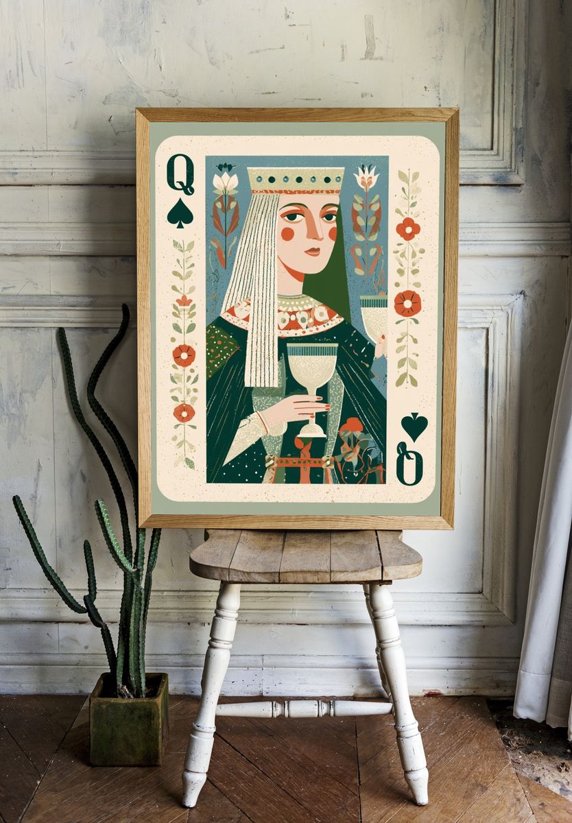Queen of Spades Vintage Poster. room preview