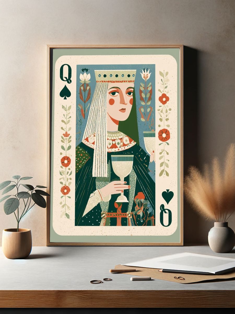 Queen of Spades Vintage Poster. — room view 2