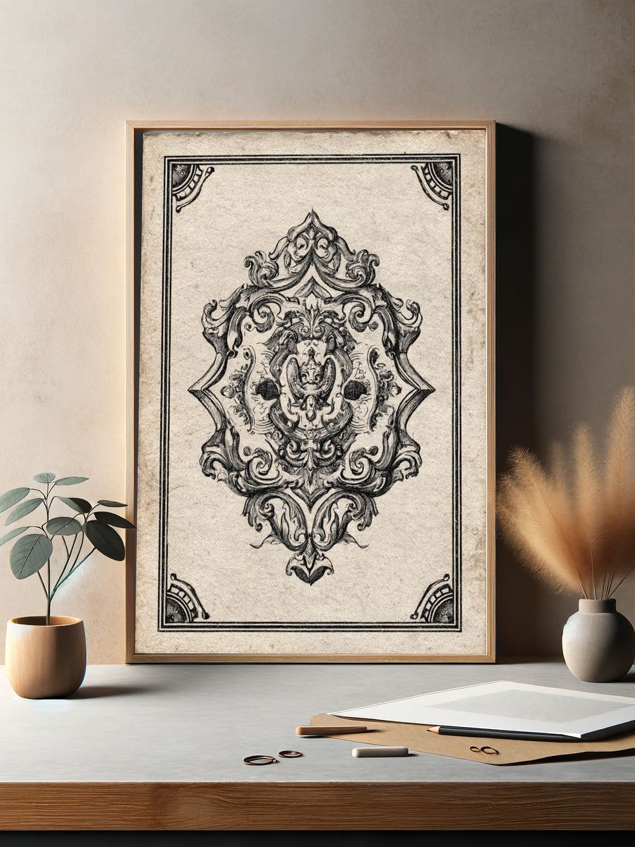 Ornate Vintage Design Poster. — room view 2