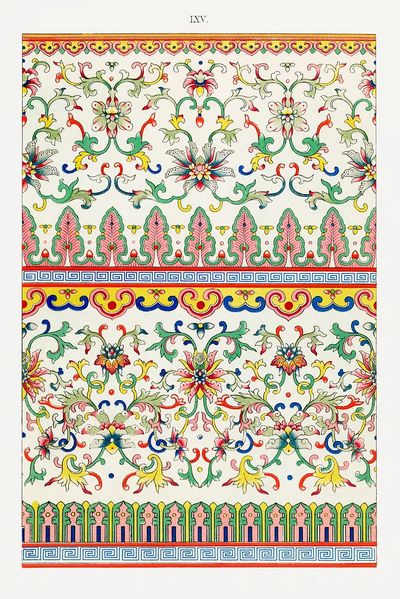 Ornate Floral Pattern Vintage Print