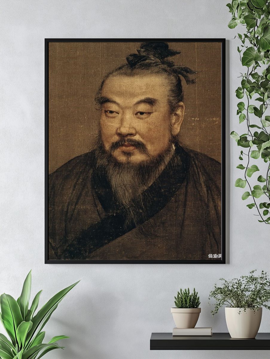Ancient Chinese Portrait Vintage Print. — room view 4