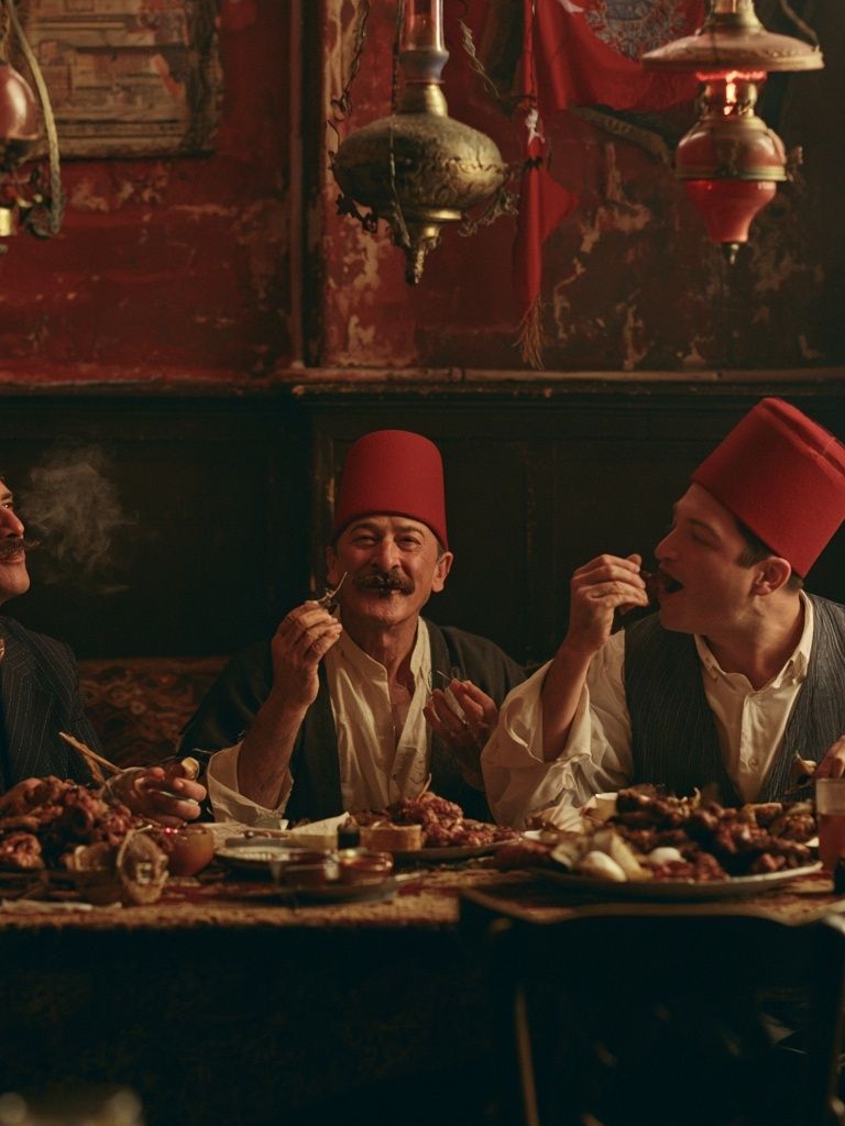 Ottoman Feast Scene Vintage Print. poster detail
