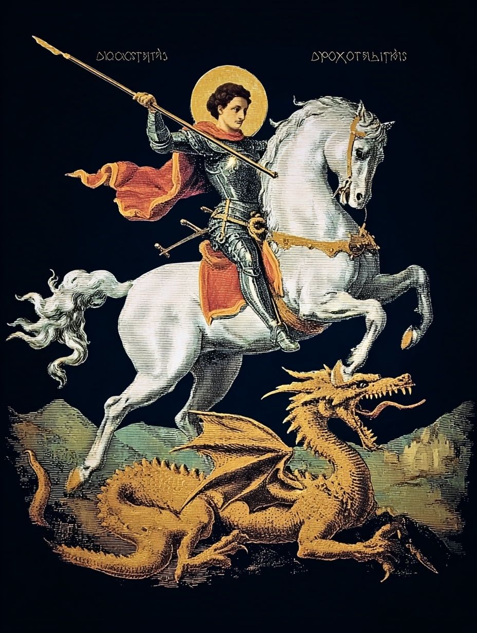 Saint George and Dragon Vintage Print. poster — vintage art