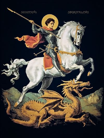 Saint George and Dragon Vintage Print.